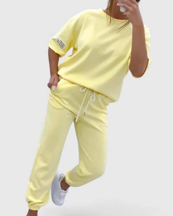 Melody™ - Lässiges Damen-Set mit einfarbigem Oberteil und Hose - Image 3