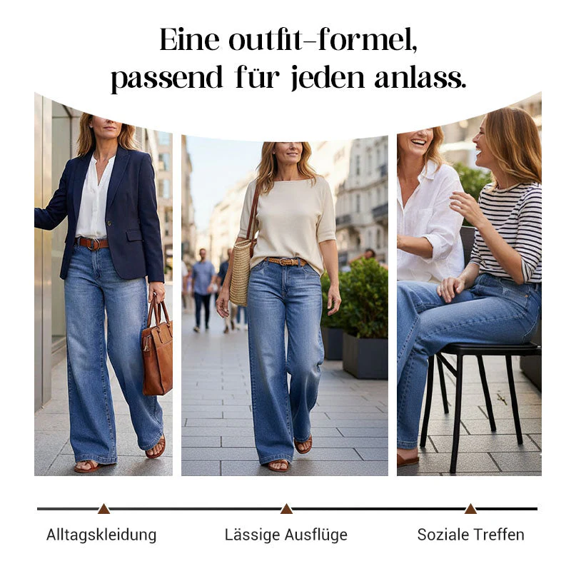 Mercy™ - Damen-Vintage-Hochbund-Weitbeinjeans - Image 10