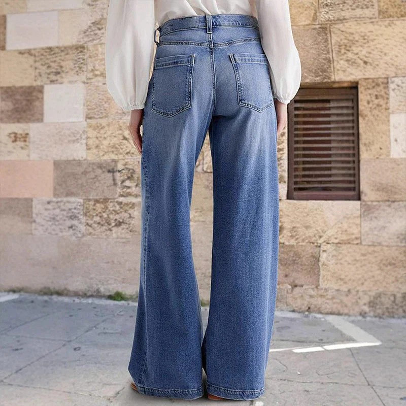 Mercy™ - Damen-Vintage-Hochbund-Weitbeinjeans - Image 3