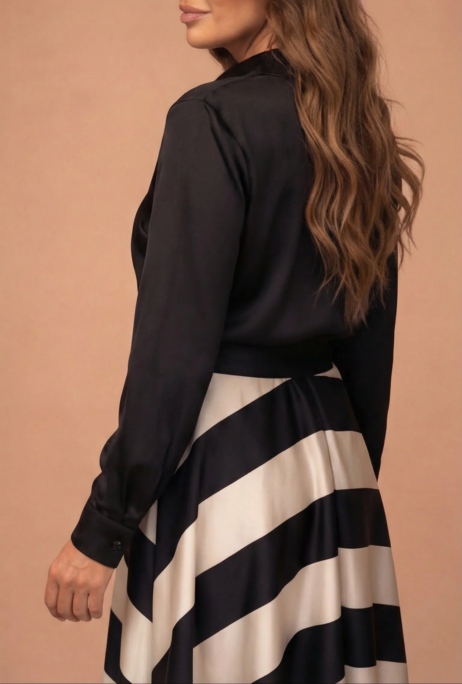 Mila™ - Gestreifte Lange Kleid mit Spitze - Image 5