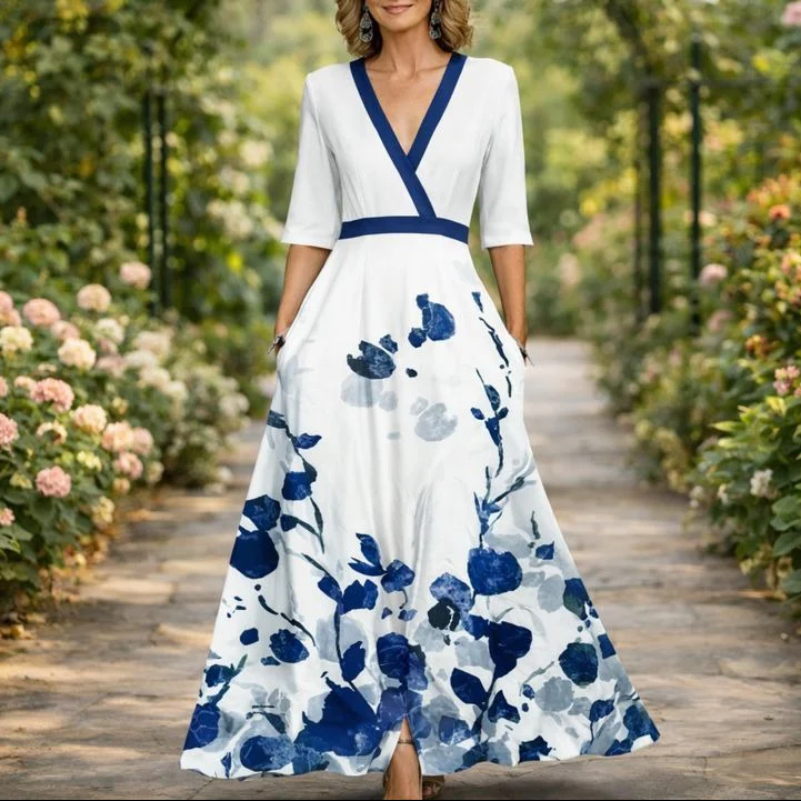 Mila™ - Weiches V-Ausschnitt Maxikleid - Image 7