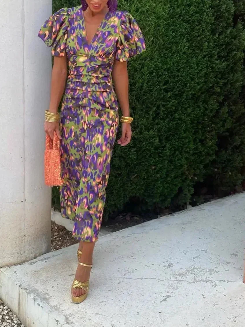 Noor™ - Halblange Kleid mit Puffärmeln - Image 6