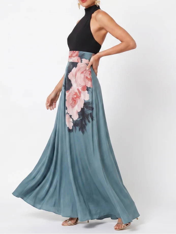 Olympas - Maxikleid mit Trägern und Blumenshirt - Image 2