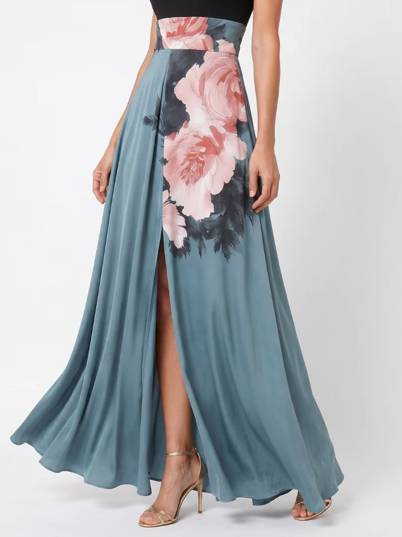 Olympas - Maxikleid mit Trägern und Blumenshirt - Image 3