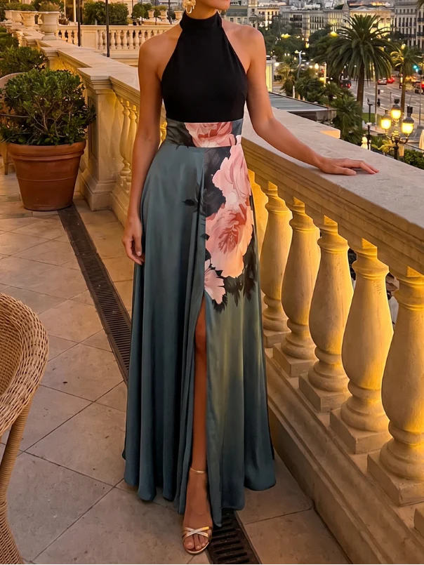 Olympas - Maxikleid mit Trägern und Blumenshirt - Image 5