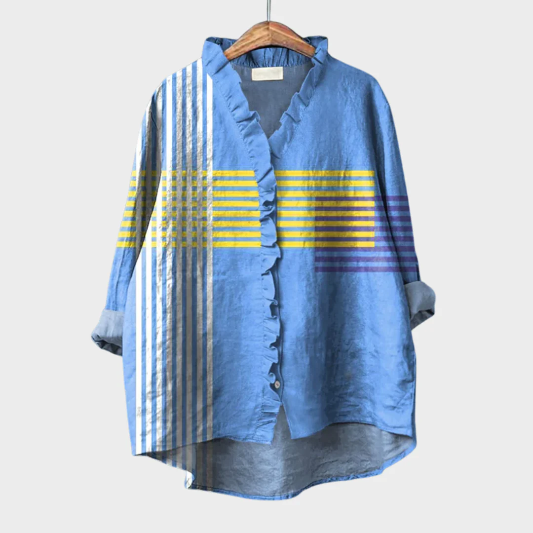 Ophélie - Bluse mit grafischem Rüschenmuster