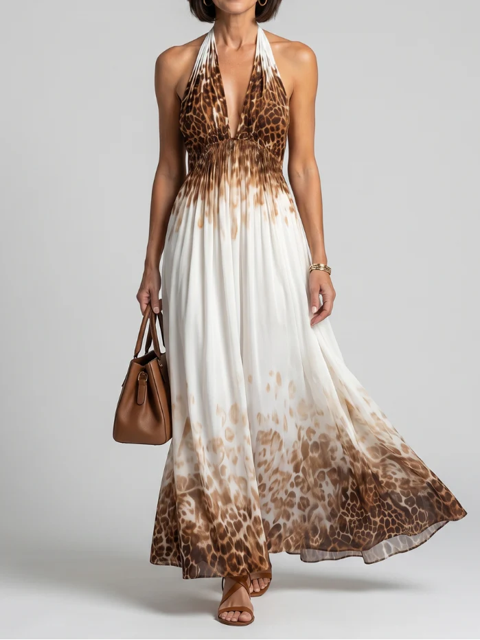 Orlune - Midikleid mit Falten in Weiß