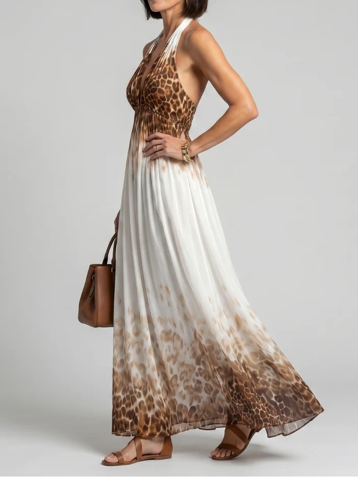 Orlune - Midikleid mit Falten in Weiß - Image 2