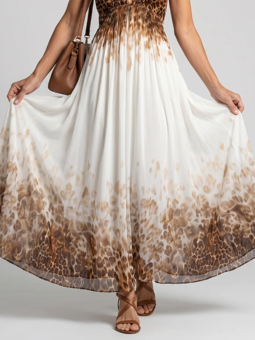 Orlune - Midikleid mit Falten in Weiß - Image 3