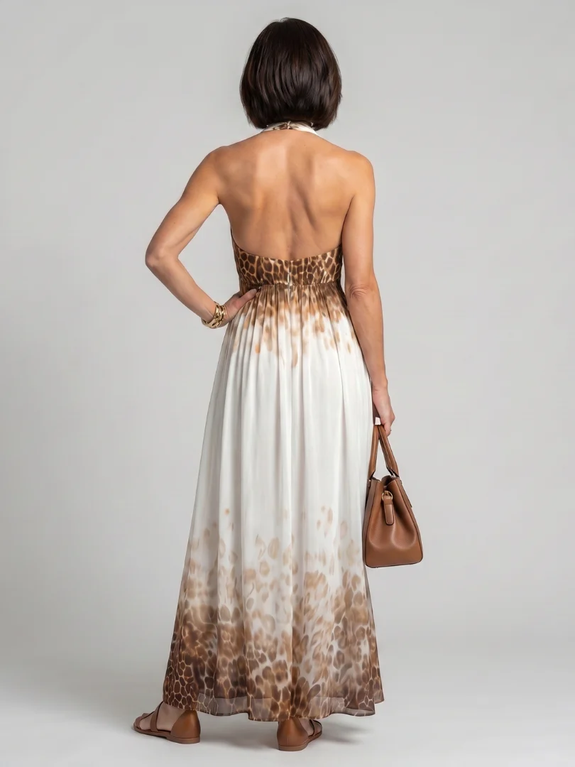 Orlune - Midikleid mit Falten in Weiß - Image 4