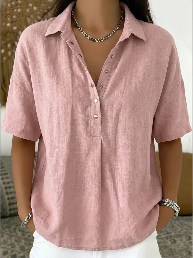 Phobie™ - Bluse mit Kragen und Knopfverzierung - Image 4