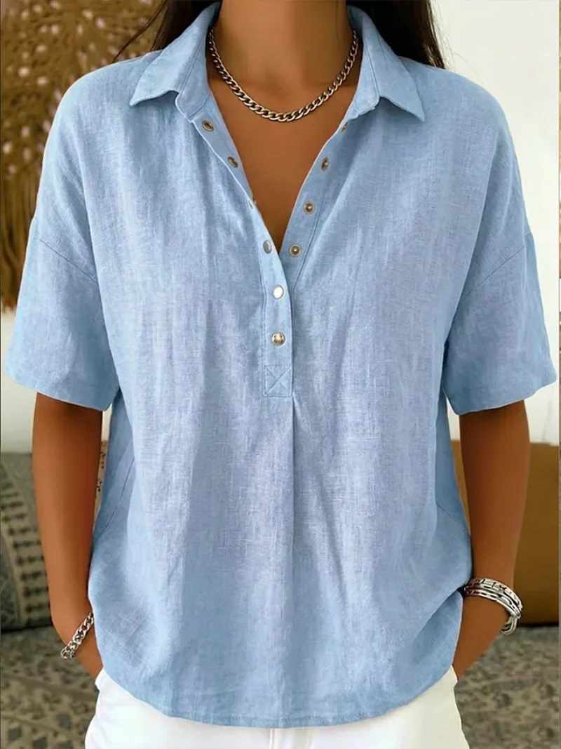 Phobie™ - Bluse mit Kragen und Knopfverzierung - Image 5