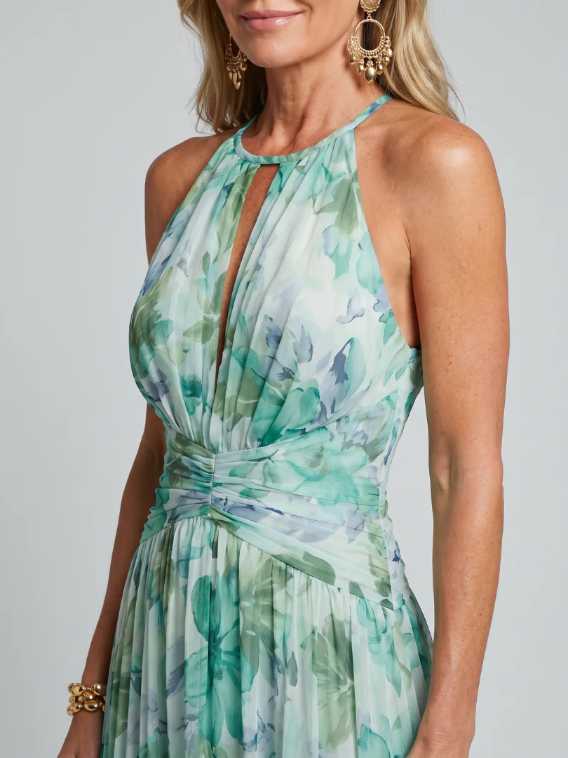 Portia - Midikleid mit Spaghetti-Trägern und sanftem Blumenmuster - Image 3