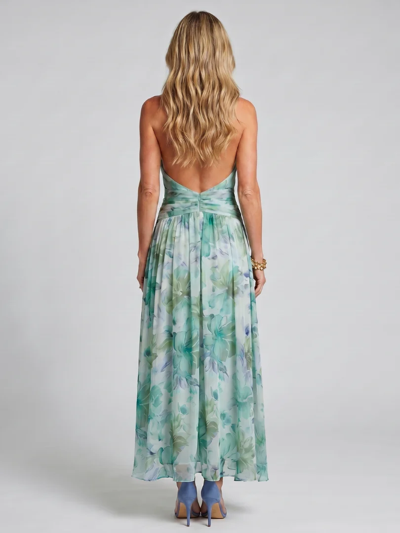 Portia - Midikleid mit Spaghetti-Trägern und sanftem Blumenmuster - Image 4