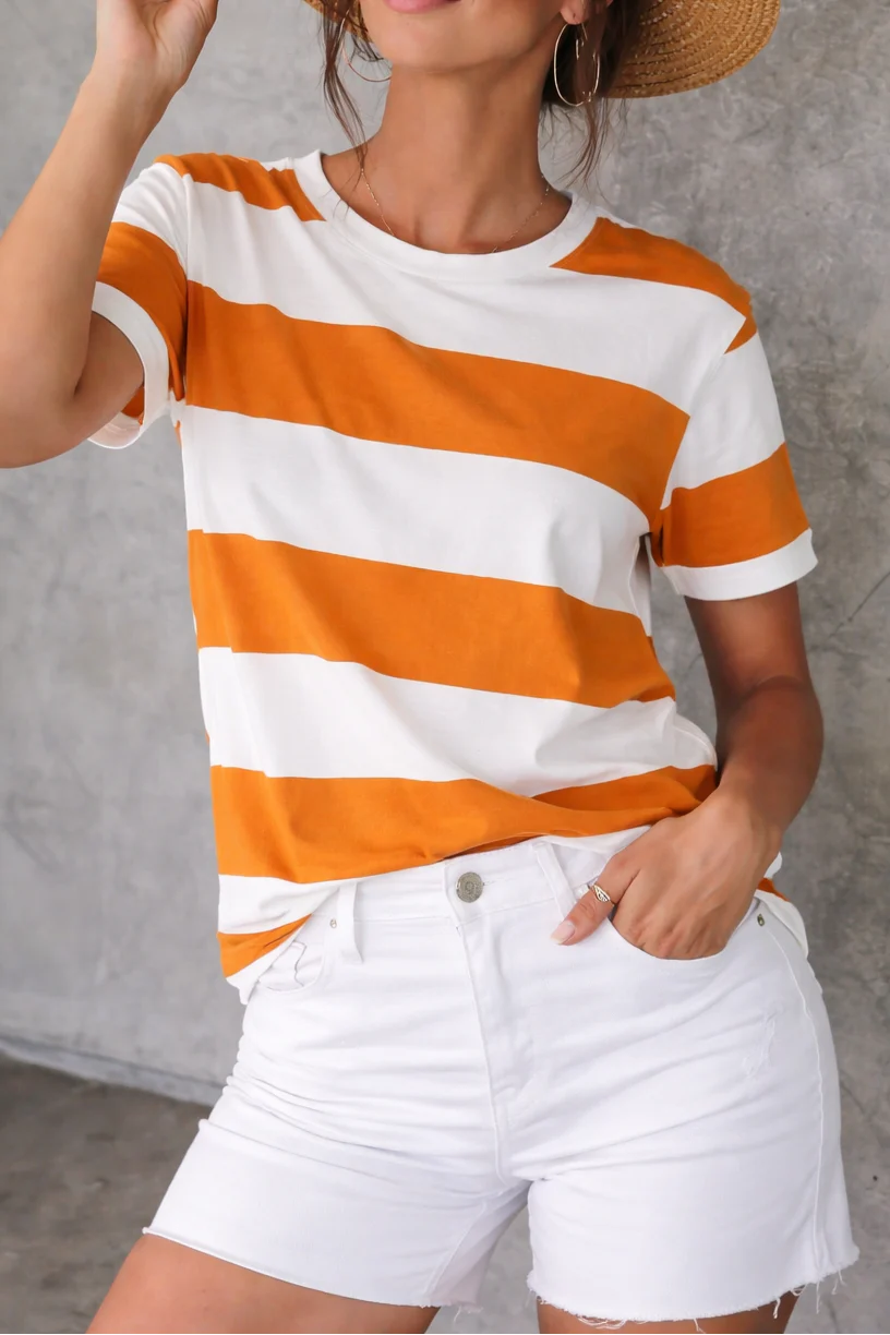 Pory™ - Klassisches T-Shirt mit Bretonischen Streifen - Image 2