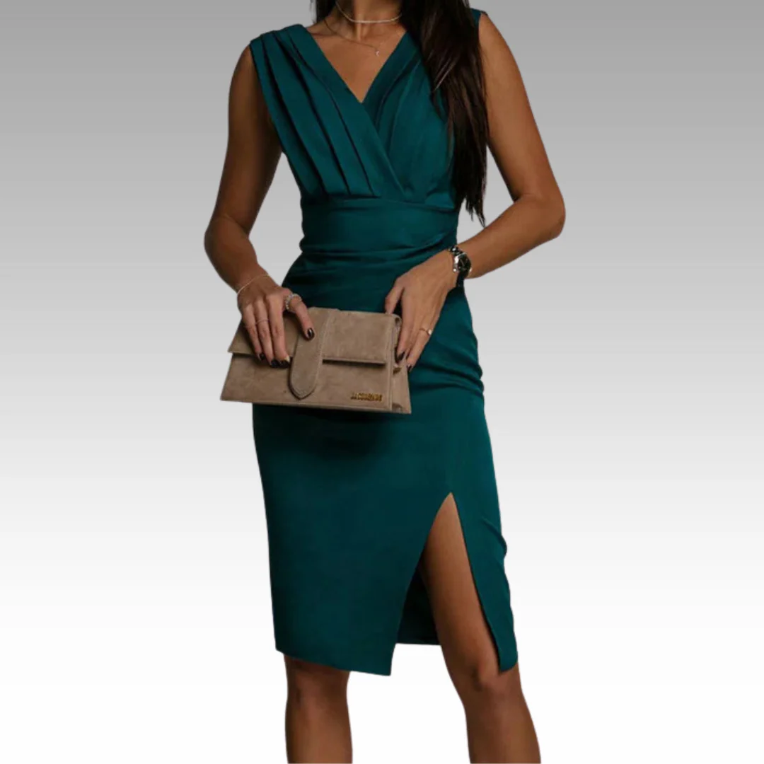 Regalia™ – Elegantes Figurbetontes Kleid mit V-Ausschnitt und Schlitz - Image 5