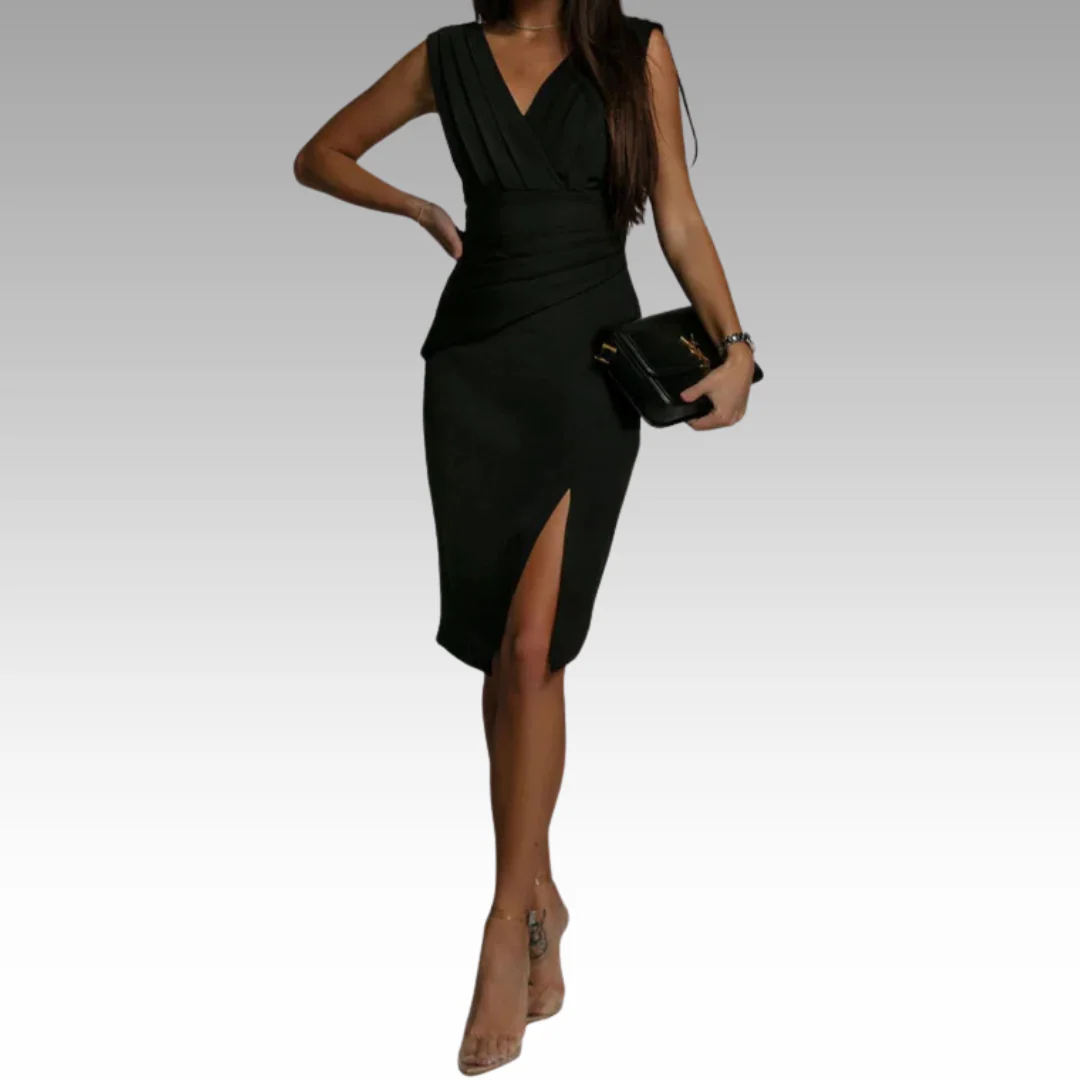 Regalia™ – Elegantes Figurbetontes Kleid mit V-Ausschnitt und Schlitz - Image 9