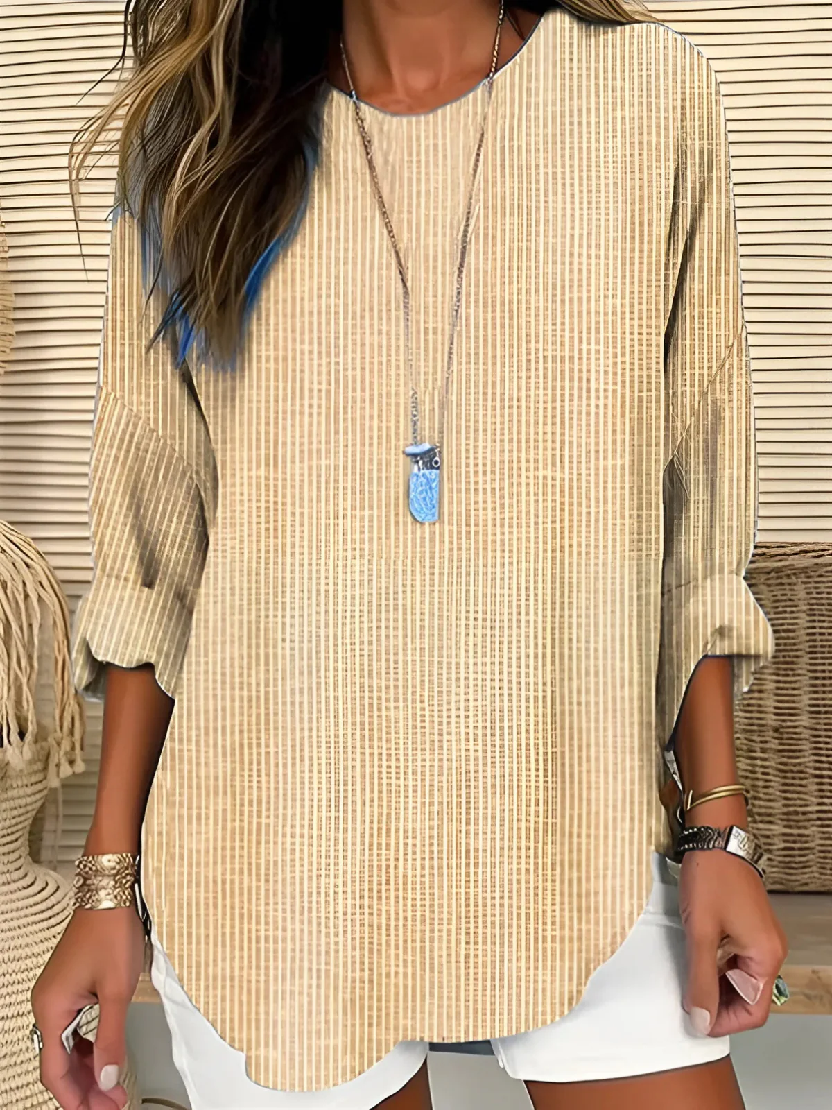 Rhona™ - Trendige Gestreifte Bluse - Image 2