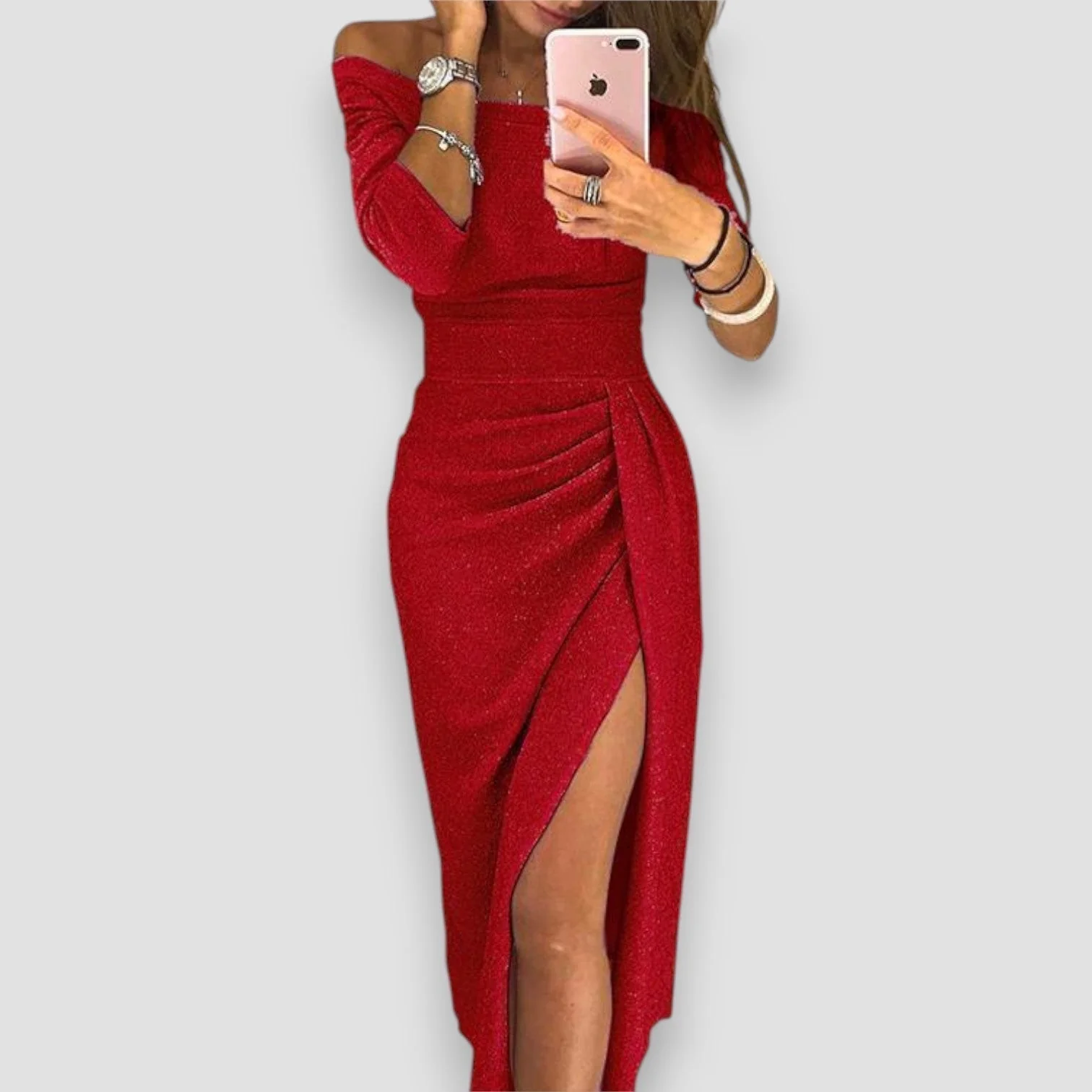 Riley™ - Asymmetrisches A-Linien Midi-Kleid - Image 5
