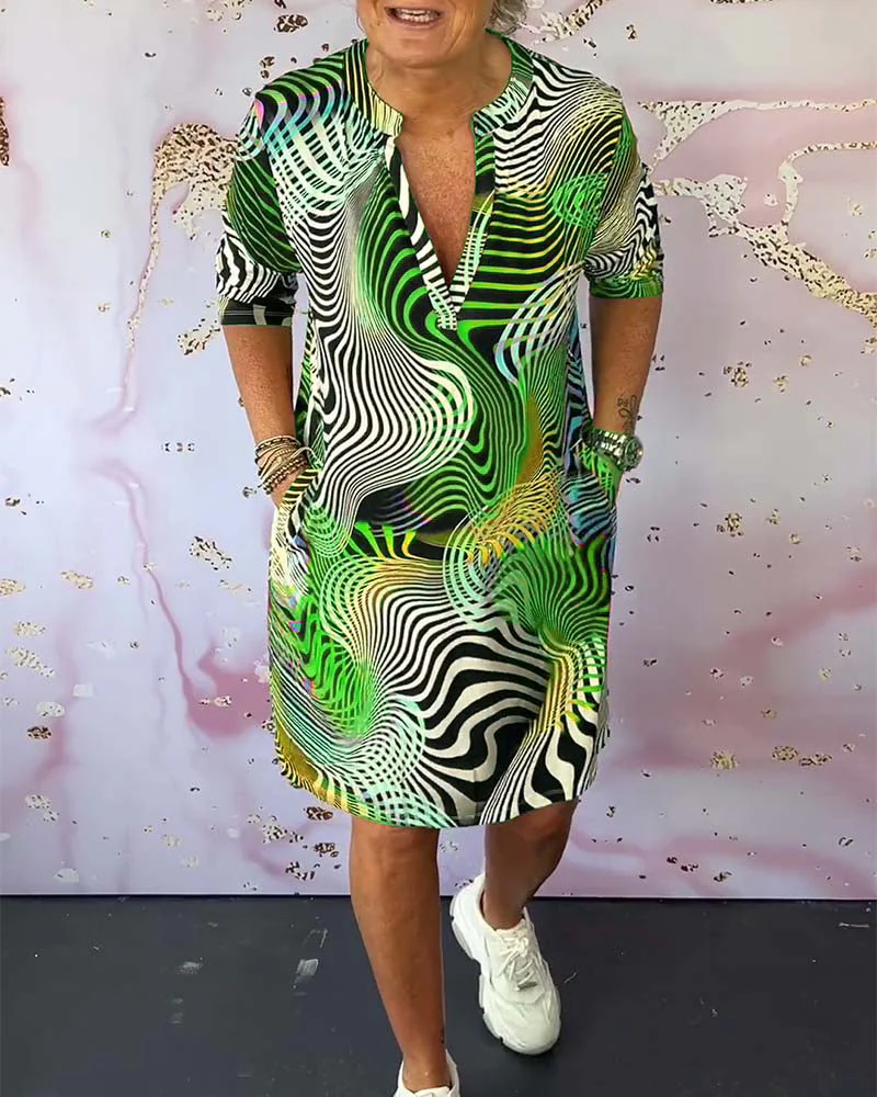 Roa™ - Farbenfrohes Kleid mit V-Ausschnitt - Image 6