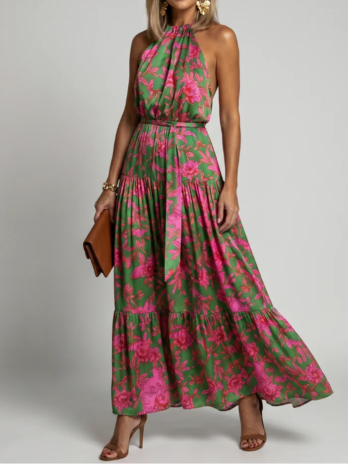 Rowen - Midikleid mit Halterneck und Drapierung - Image 2