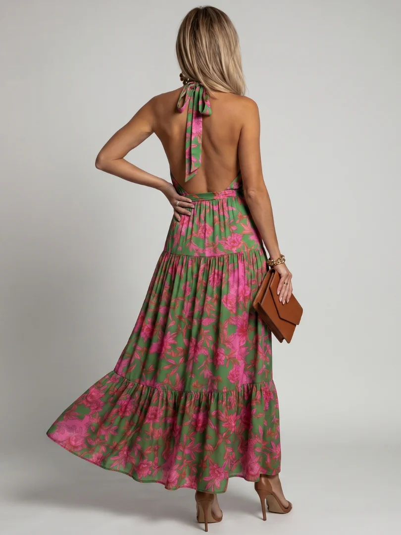 Rowen - Midikleid mit Halterneck und Drapierung - Image 4