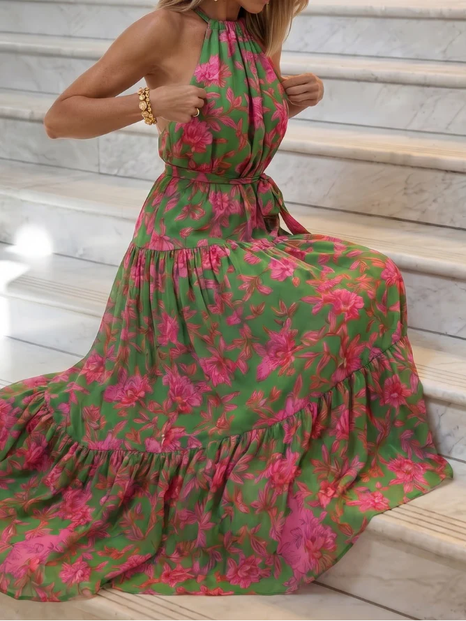 Rowen - Midikleid mit Halterneck und Drapierung - Image 5