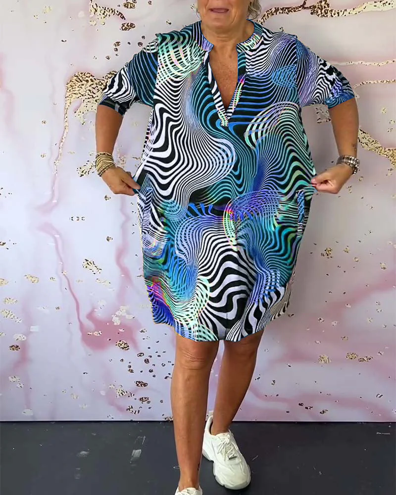 Roya™ - Farbenfrohes Kleid mit V-Ausschnitt - Image 5