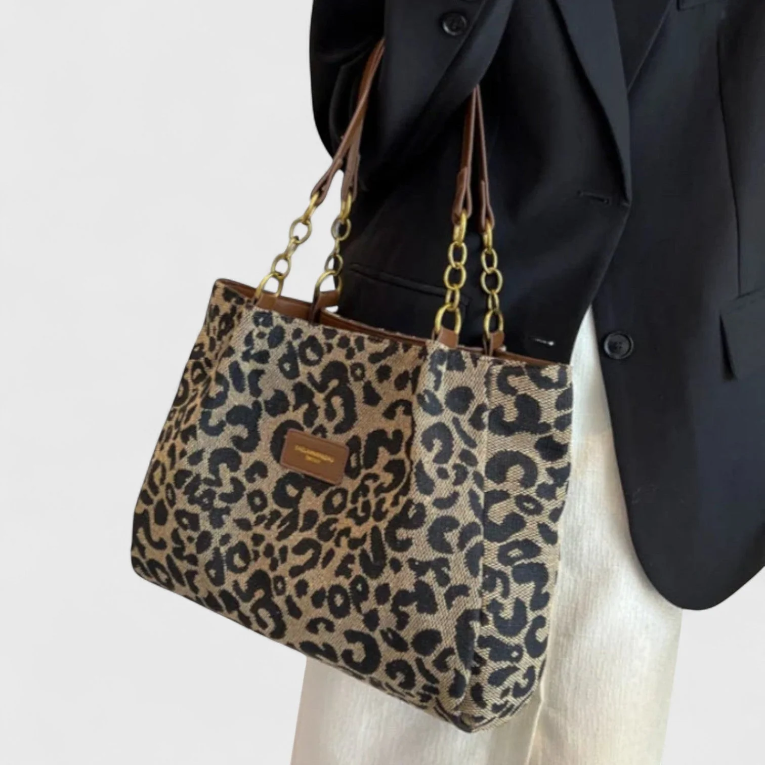 Savari™ – Einkaufstasche aus Canvas mit Leopardenmuster - Image 5