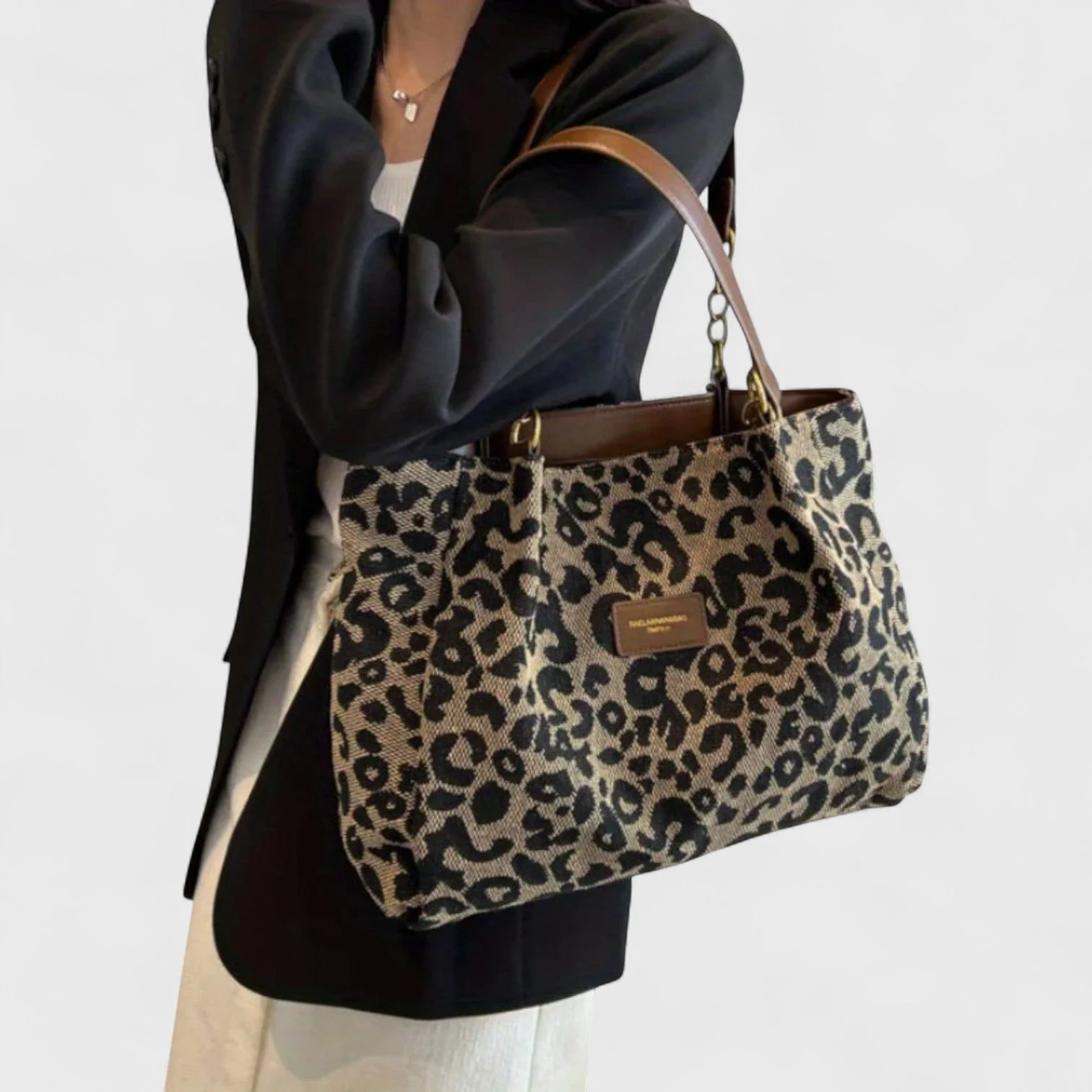 Savari™ – Einkaufstasche aus Canvas mit Leopardenmuster - Image 7