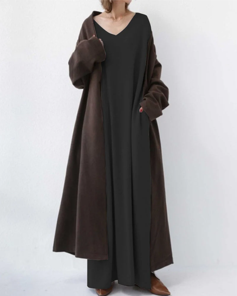 Serenya™ - Modisches Kleid mit langen Ärmeln und V-Ausschnitt - Image 10