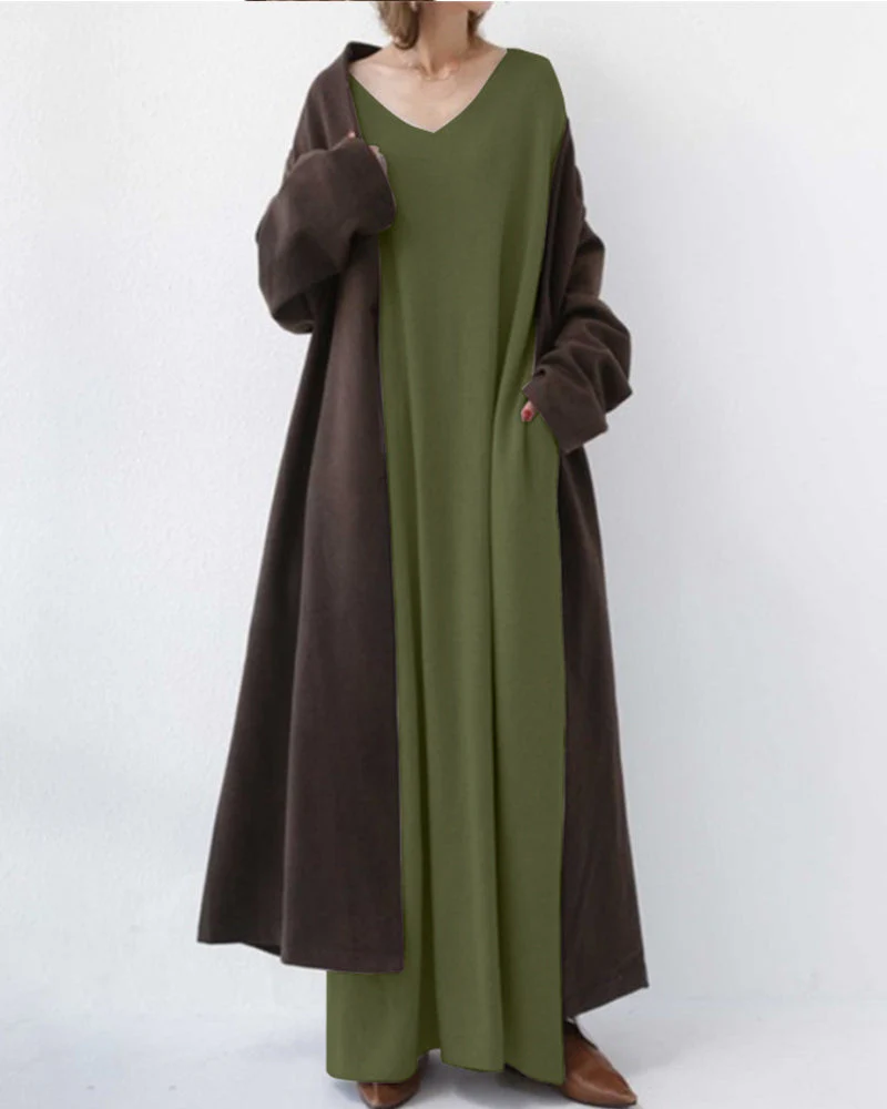 Serenya™ - Modisches Kleid mit langen Ärmeln und V-Ausschnitt - Image 8