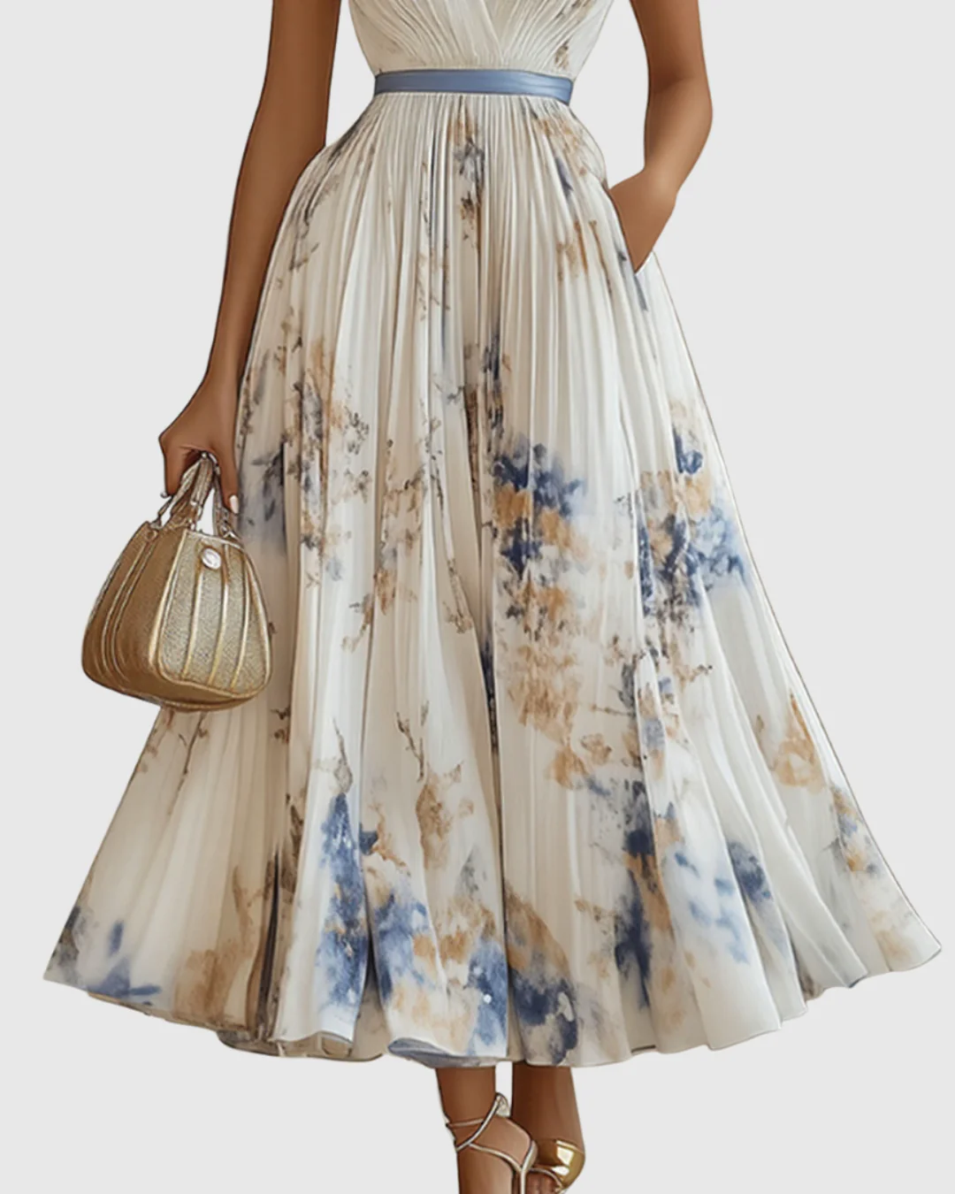 Siena™ - Elegante Plissee Maxi Kleid - Image 3