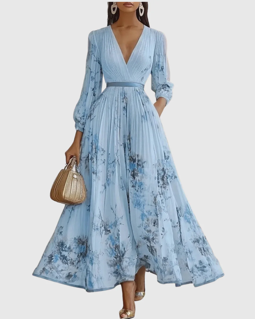 Siena™ - Elegante Plissee Maxi Kleid - Image 9