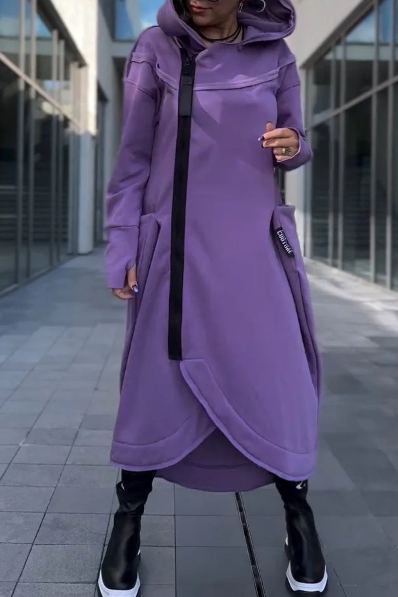 Siera™ - Bequemes Langes Fließendes Kleid mit Kapuze - Image 3