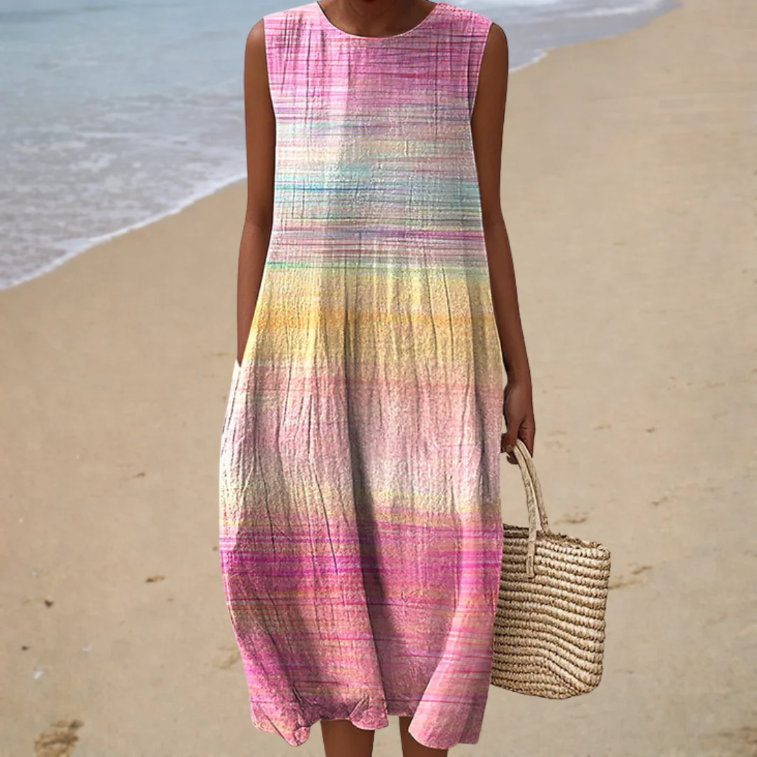 Sommerliche Hellrosa Ärmellose Kleid