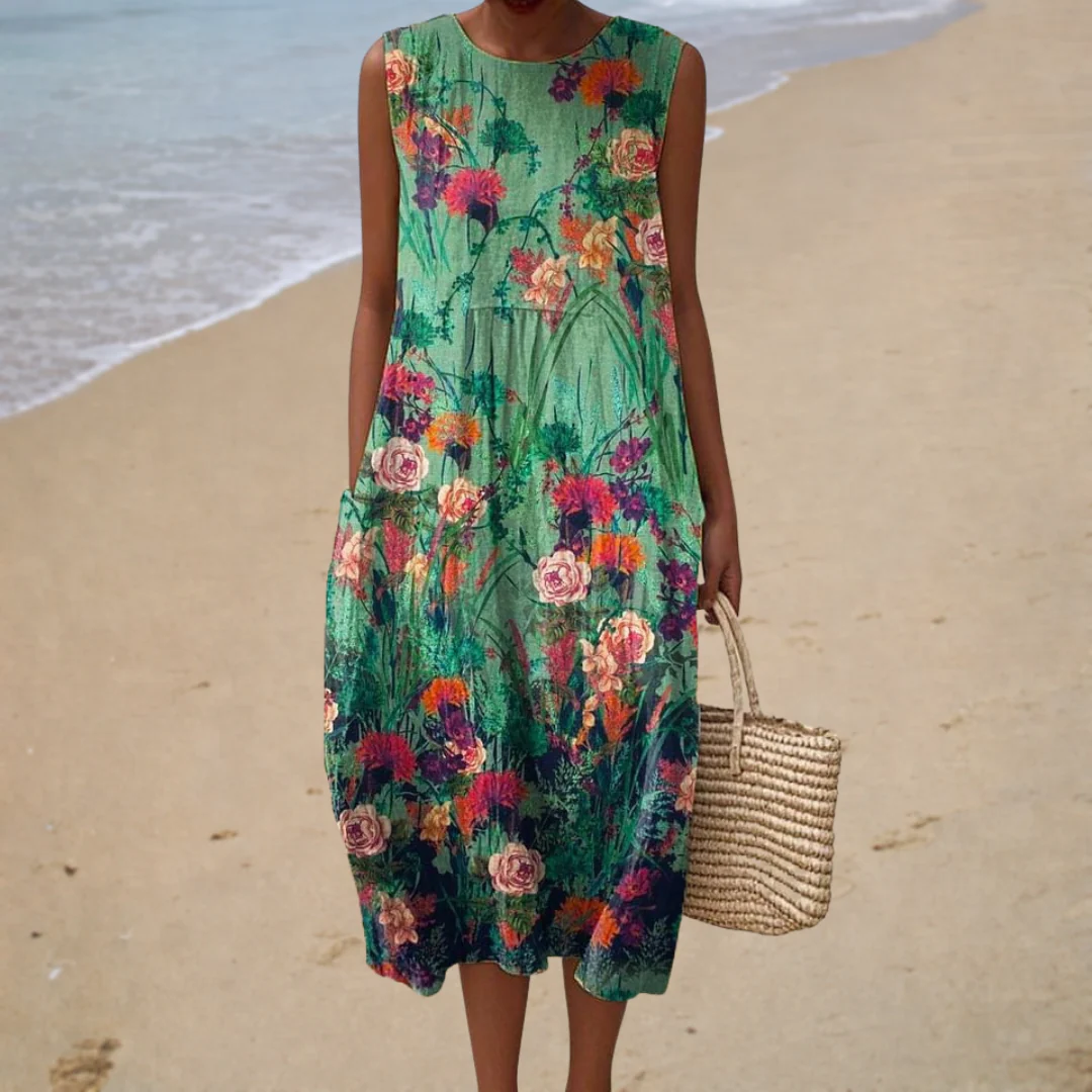 Sommerliches, Elegantes Kleid mit Kunstdruck