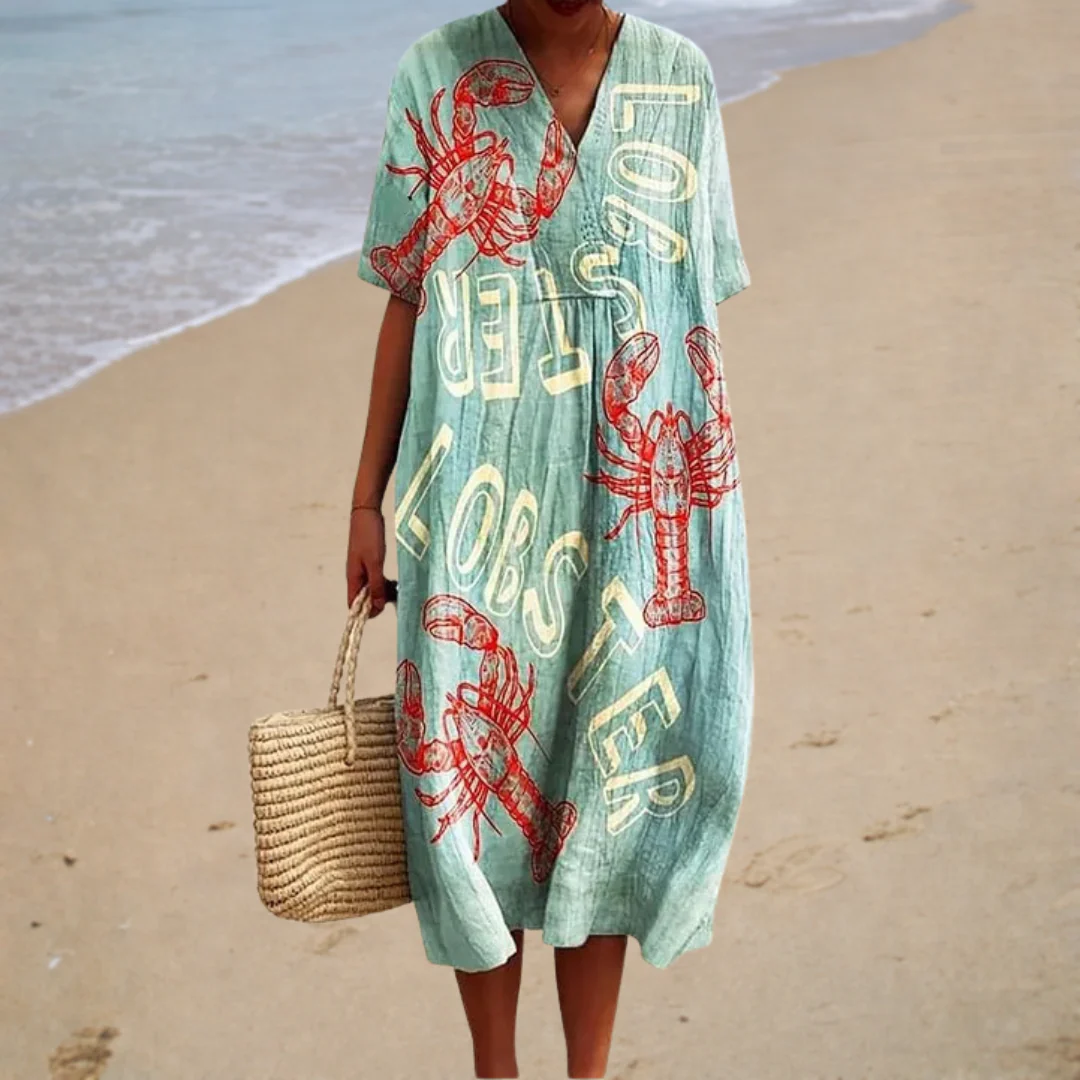 Sommerliches Hellblaues Bequemes Kleid
