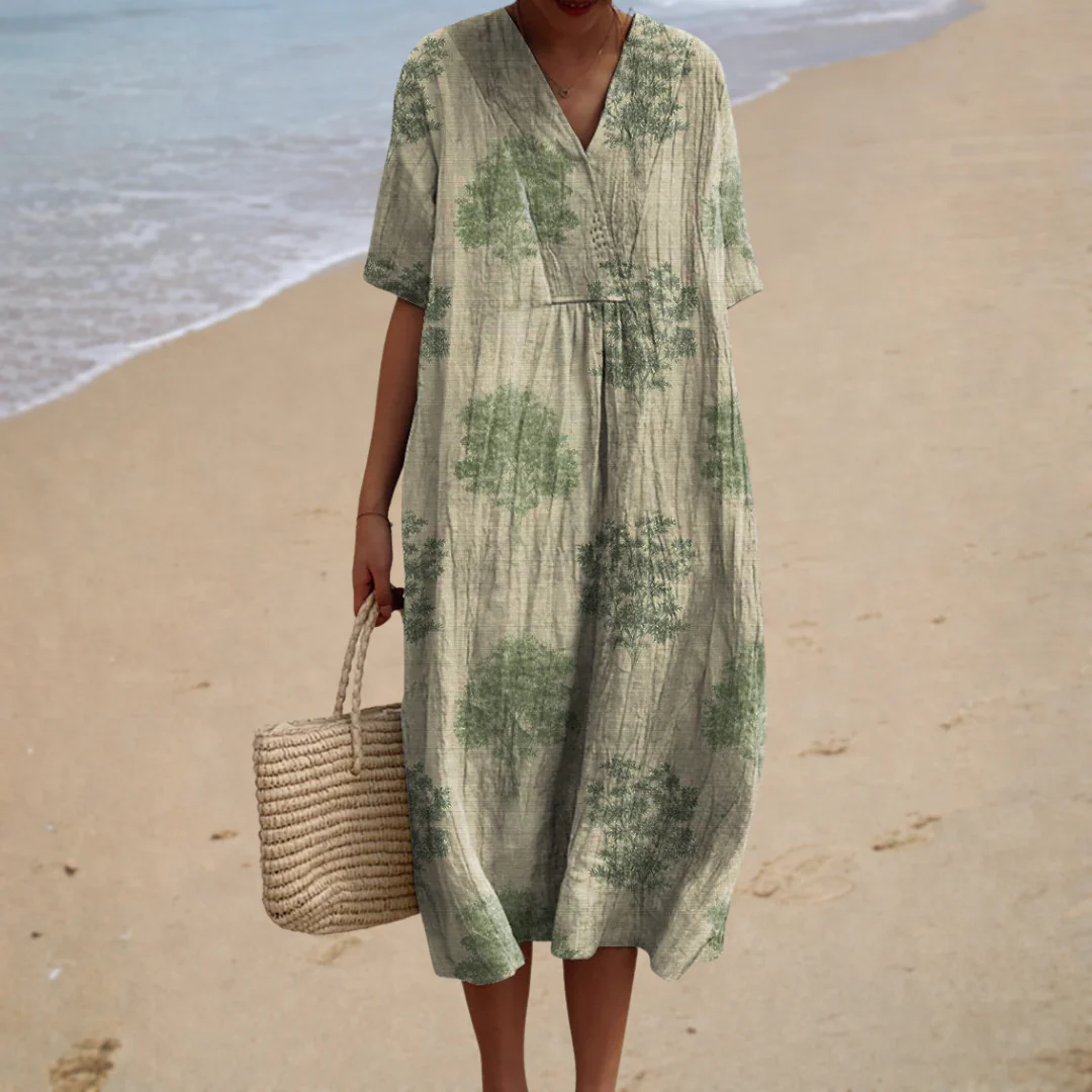 Sommerliches Kleid mit raffiniertem, Kunstvollem Muster