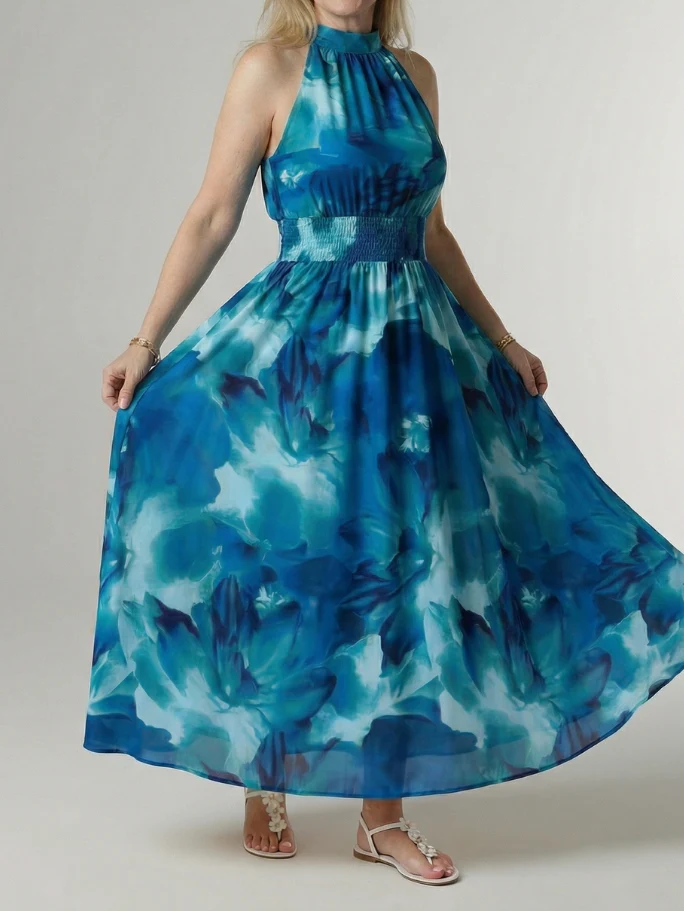 Sylin - Midikleid mit Neckholder und geraffter Taille - Image 4