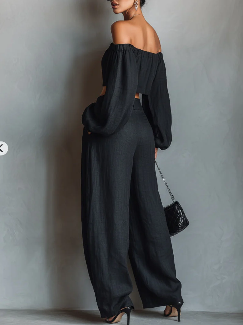 Tess™ - Off-Shoulder-Set mit Weitem Hosen - Image 4