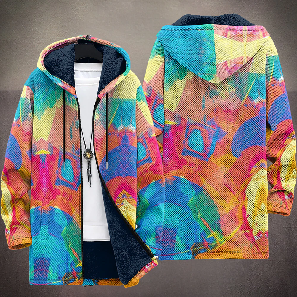 Tiarna™ - Luxuriöse Kunstinspirierte Kapuzenjacke mit Reißverschluss - Image 2