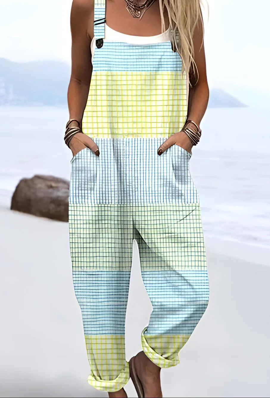 Tilde™ | Pastellgitter-Latzhose