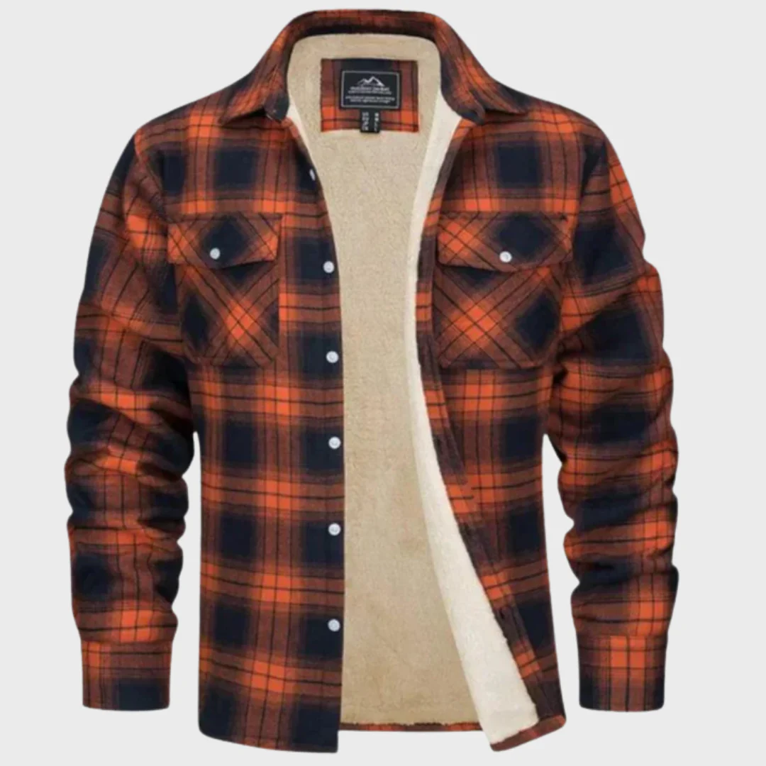 Truffel™ - Kariertes Truckerjacke mit Fleecefutter