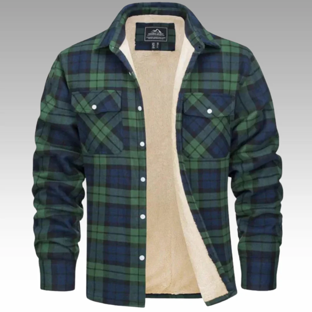 Truffel™ - Kariertes Truckerjacke mit Fleecefutter - Image 3