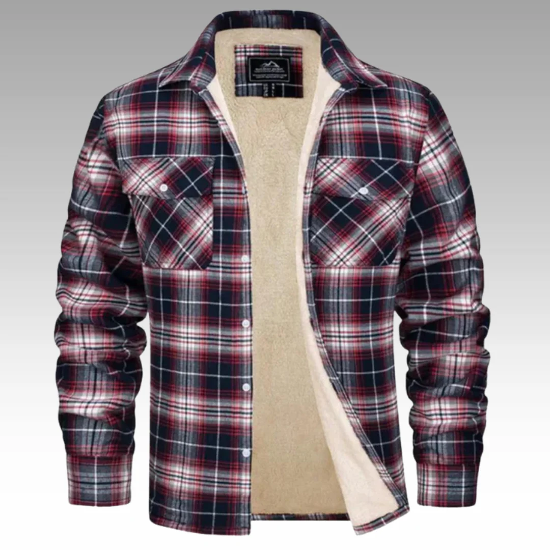 Truffel™ - Kariertes Truckerjacke mit Fleecefutter - Image 4