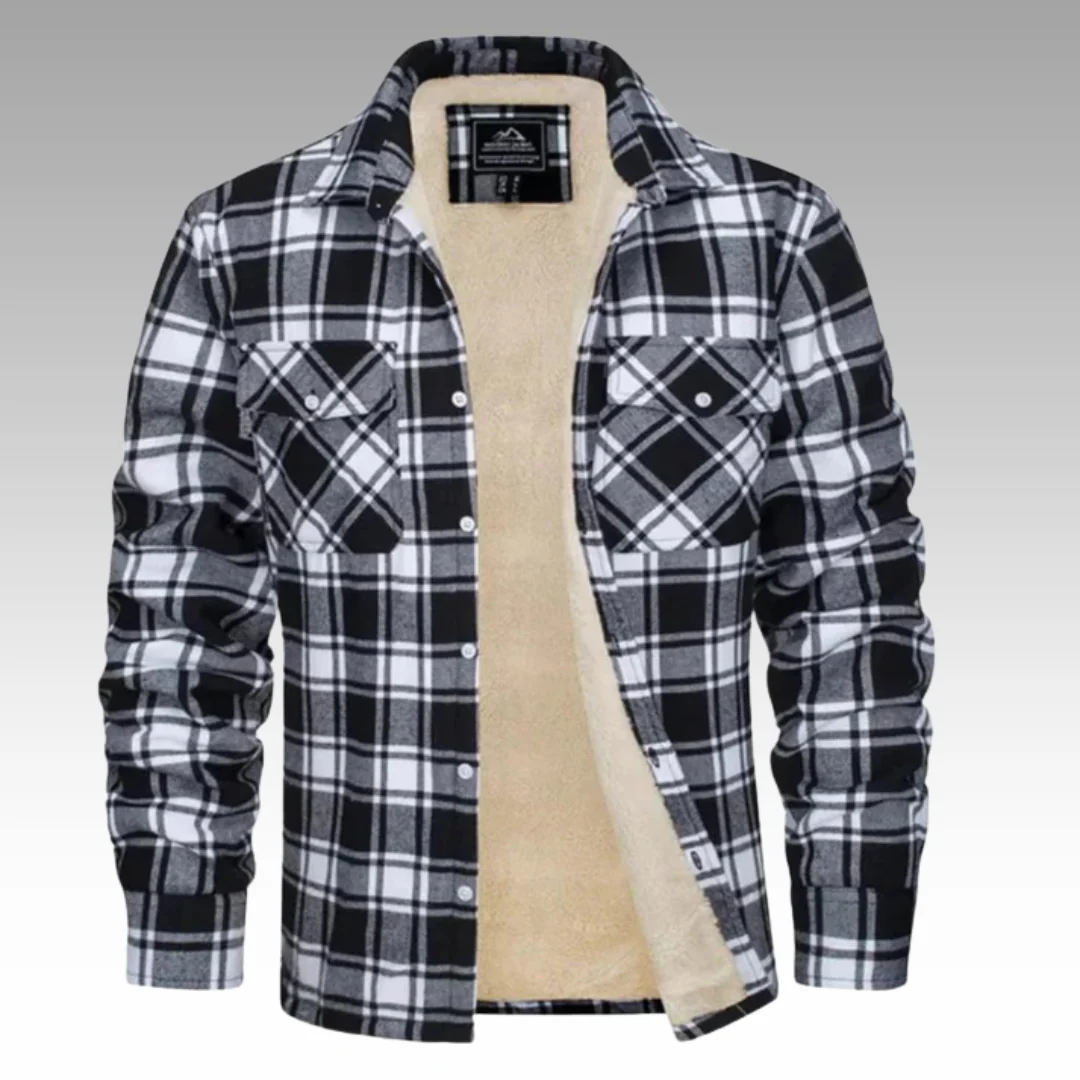 Truffel™ - Kariertes Truckerjacke mit Fleecefutter - Image 5