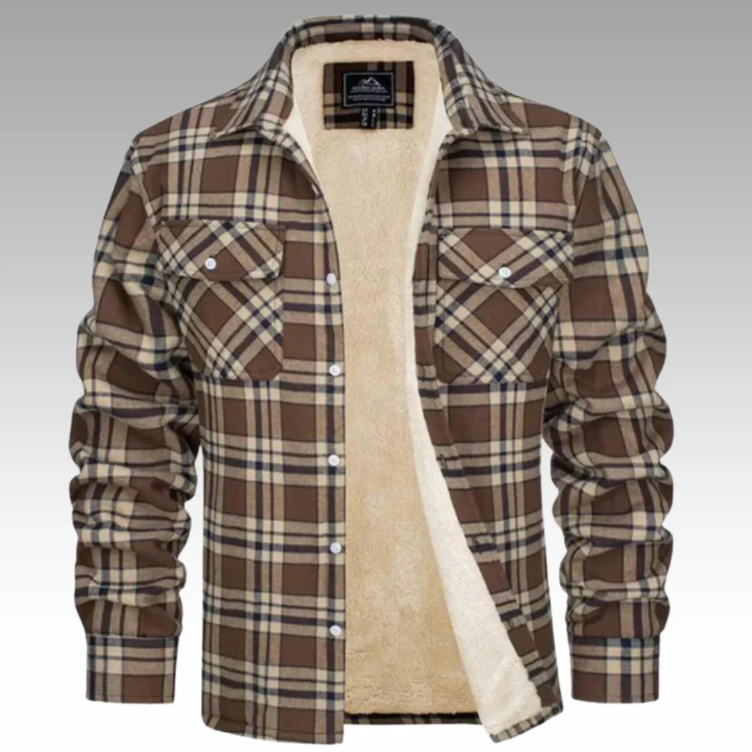 Truffel™ - Kariertes Truckerjacke mit Fleecefutter - Image 6
