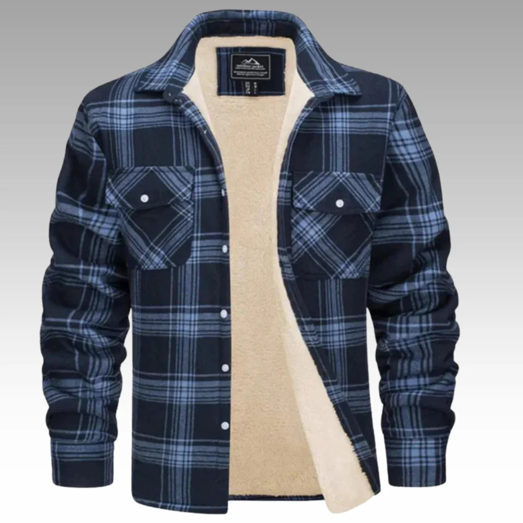 Truffel™ - Kariertes Truckerjacke mit Fleecefutter - Image 7