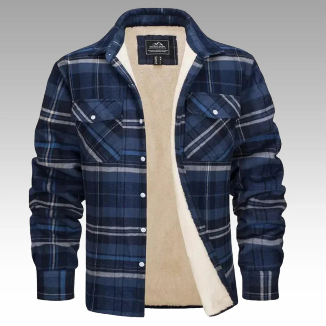 Truffel™ - Kariertes Truckerjacke mit Fleecefutter - Image 8